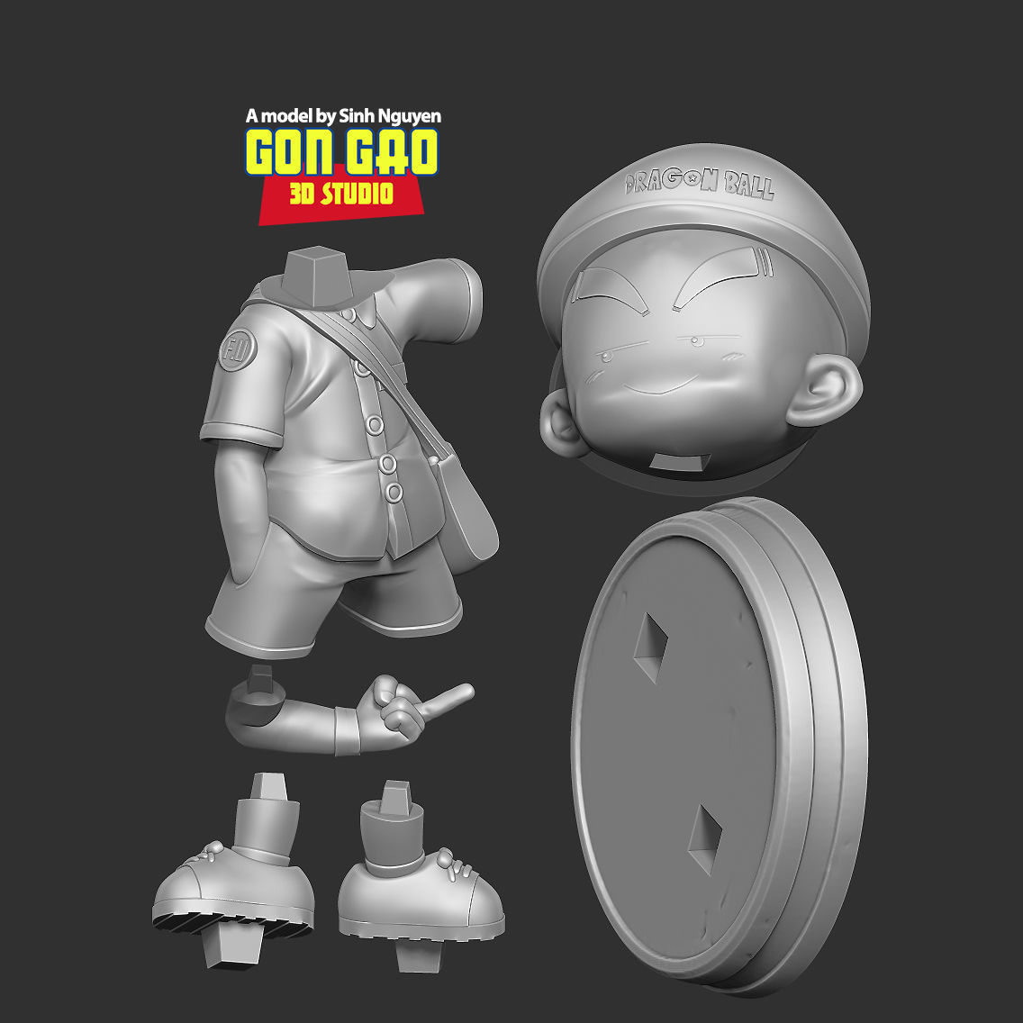 Naughty Krillin 3D print model_2