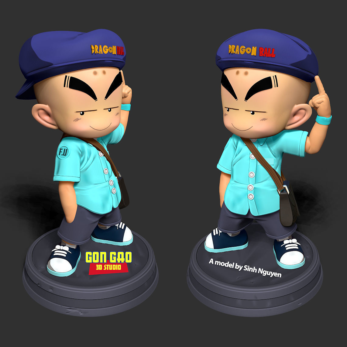 Naughty Krillin 3D print model_3