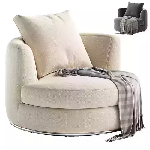 Hamilton Round Performance Fabric Swivel Armchair