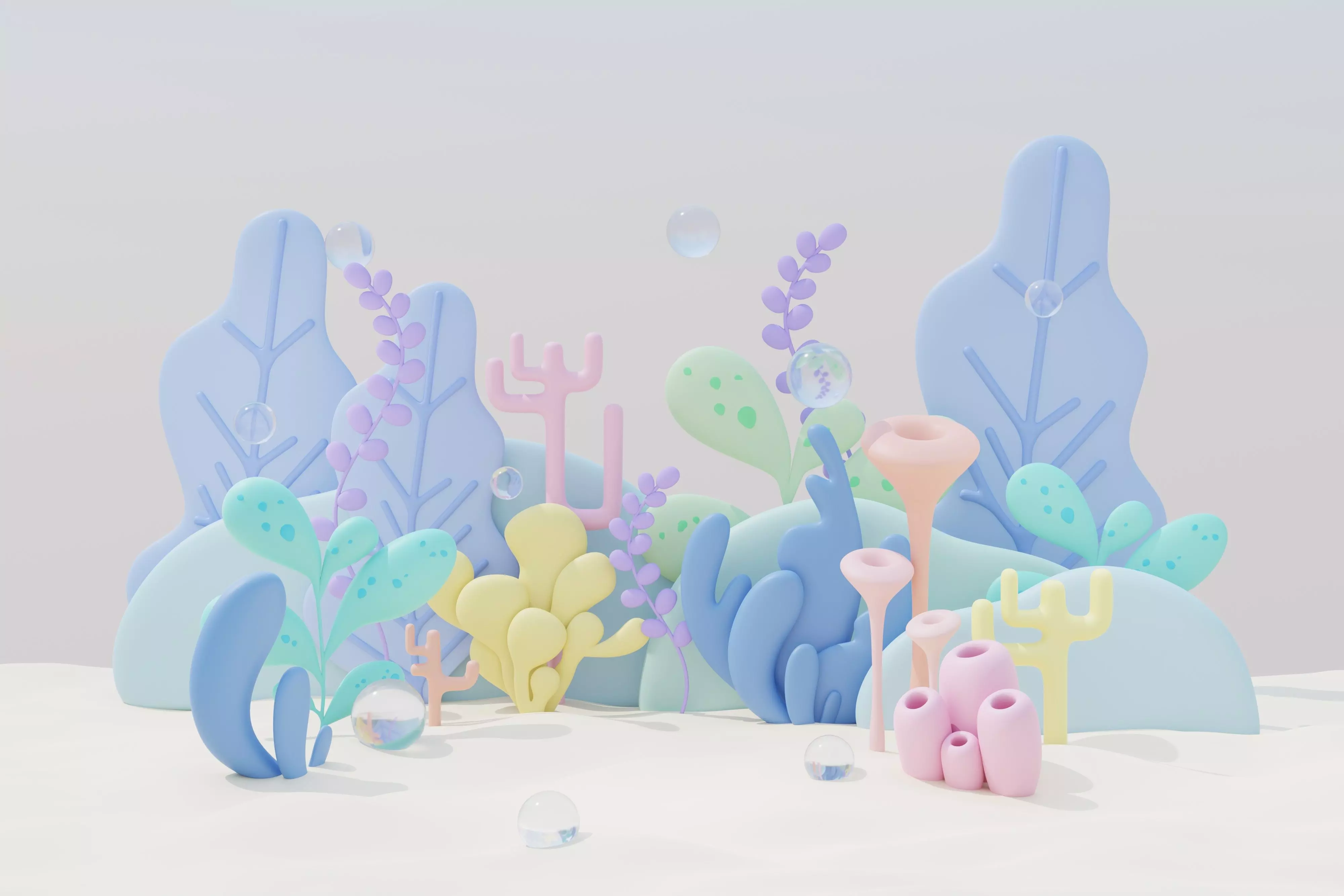 Background of the summer sales podium 3D model