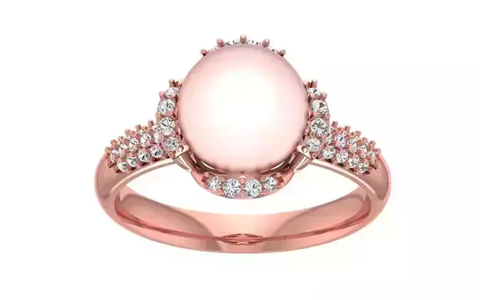 Women Pearl Ring 3dm STL OBJ FBX Render Details