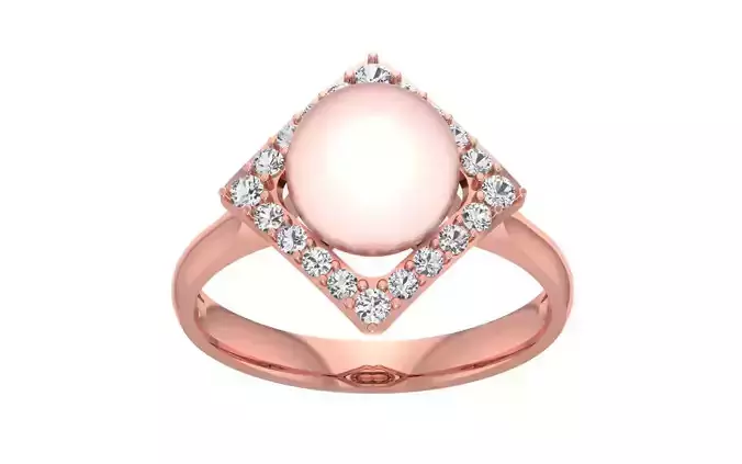 Women Pearl Ring 3dm STL OBJ FBX Render Details
