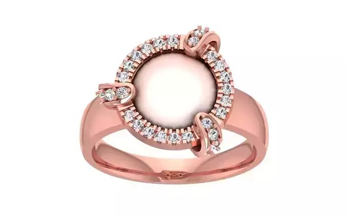 Women Pearl Ring 3dm STL OBJ FBX Render Details