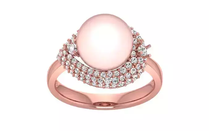 Women Pearl Ring 3dm STL OBJ FBX Render Details