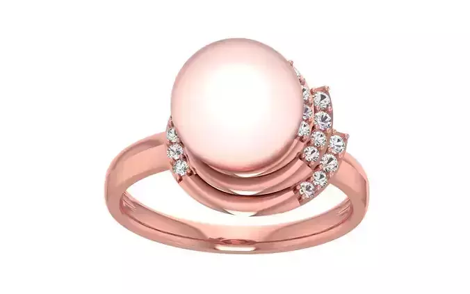 Women Pearl Ring 3dm STL OBJ FBX Render Details