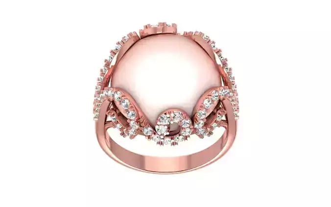Women Pearl Ring 3dm STL OBJ FBX Render Details