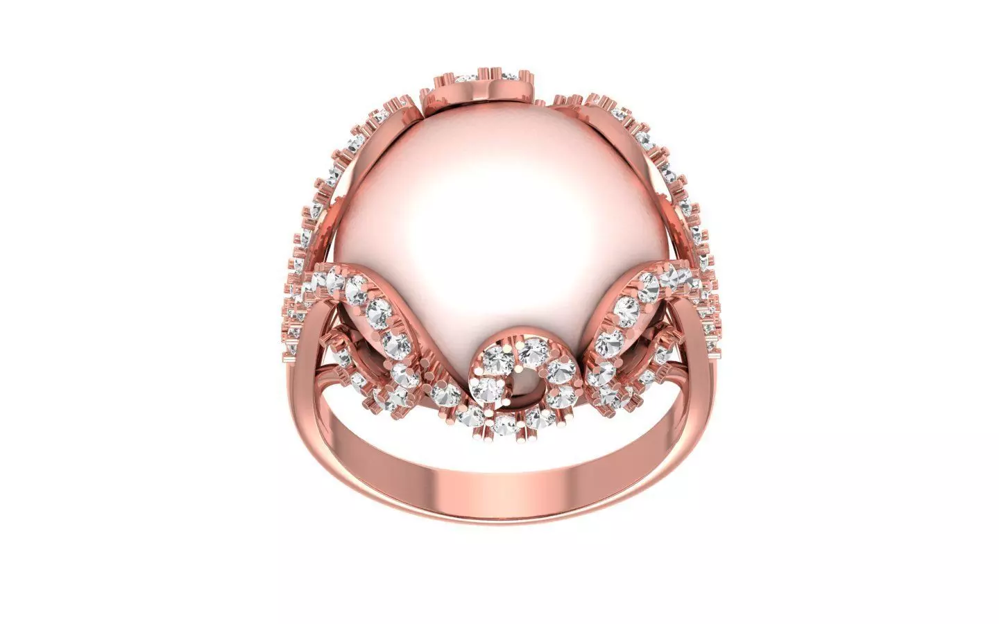 Women Pearl Ring 3dm STL OBJ FBX Render Details 3D print model_0