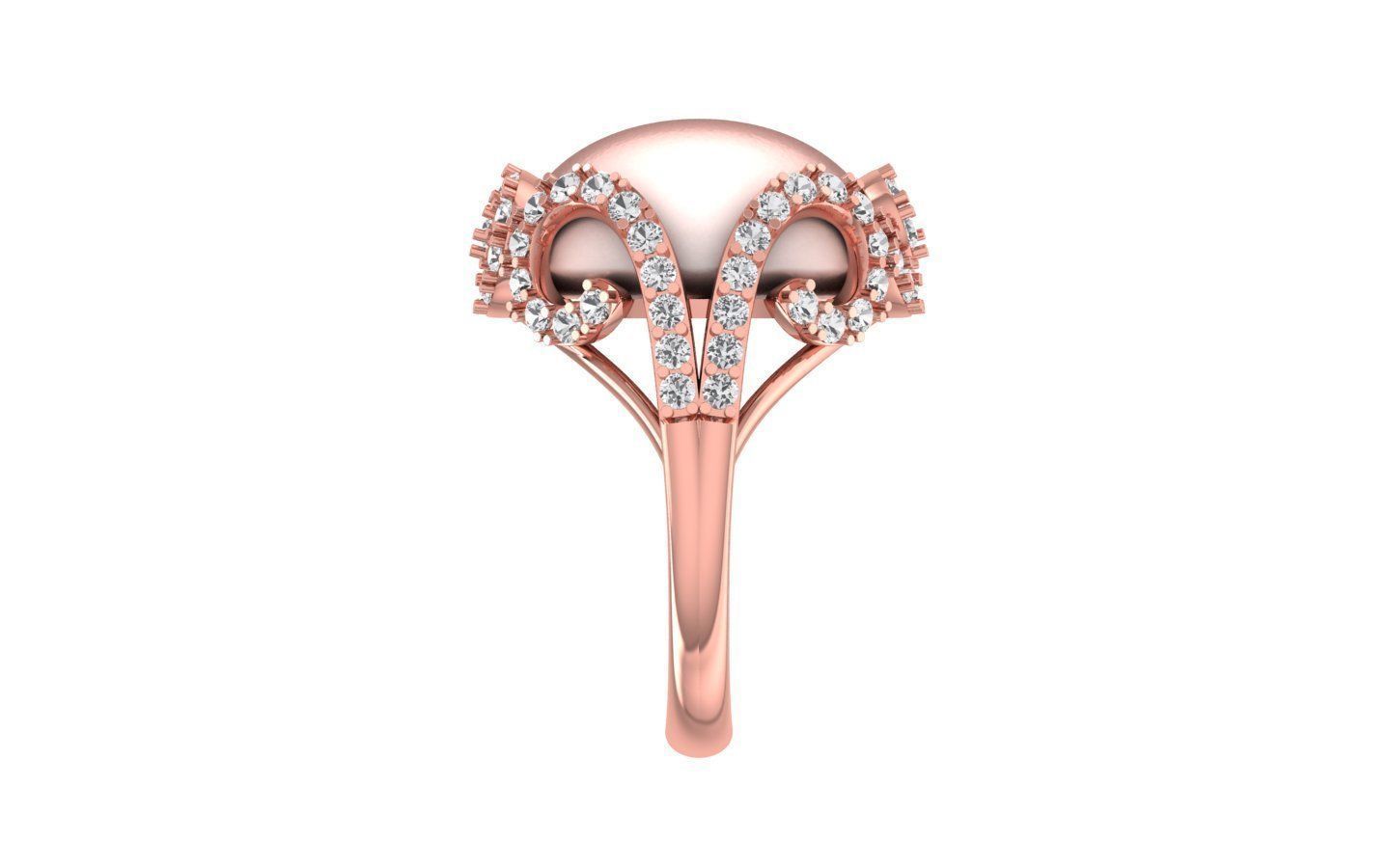 Women Pearl Ring 3dm STL OBJ FBX Render Details 3D print model_2