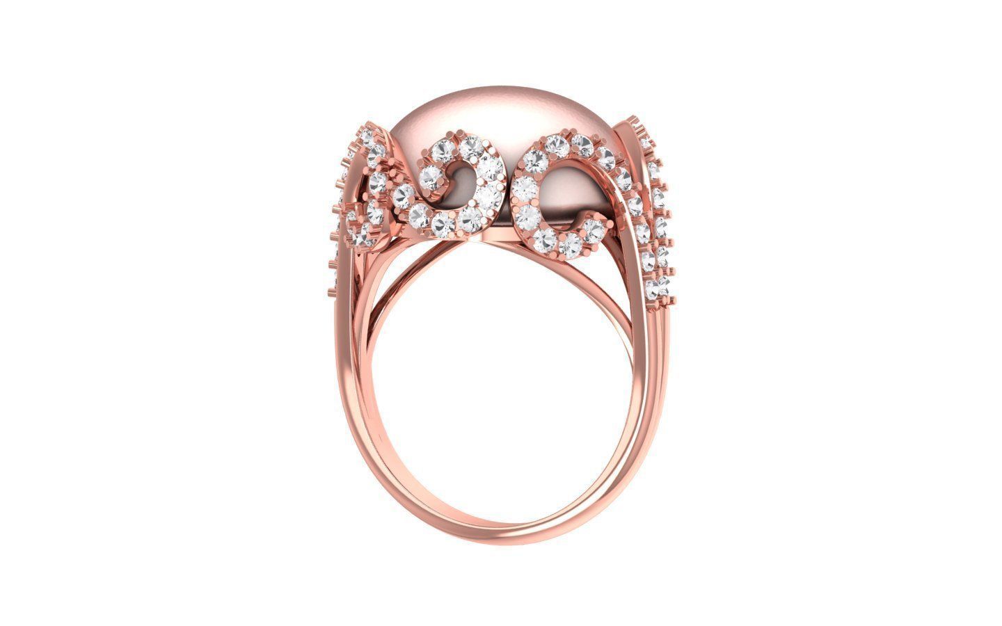 Women Pearl Ring 3dm STL OBJ FBX Render Details 3D print model_1