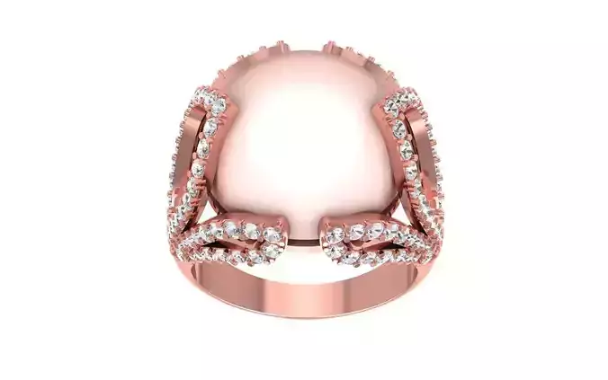 Women Pearl Ring 3dm STL OBJ FBX Render Details