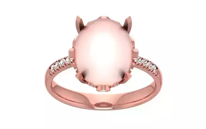 Women Pearl Ring 3dm STL OBJ FBX Render Details