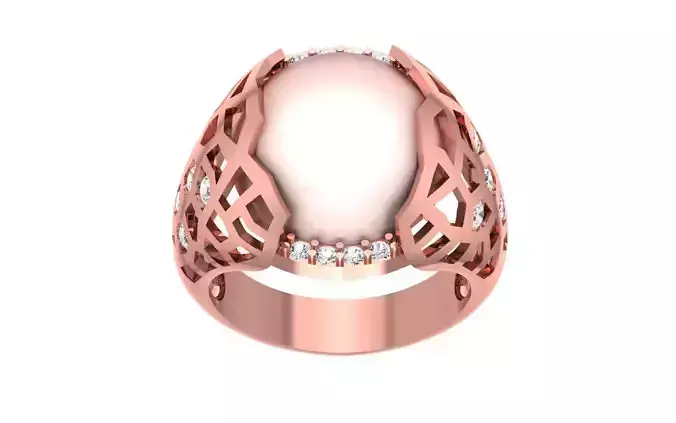 Women Pearl Ring 3dm STL OBJ FBX Render Details