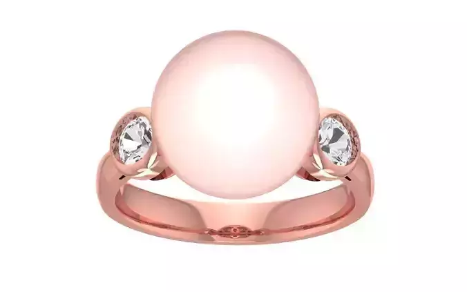 Women Pearl Ring 3dm STL OBJ FBX Render Details