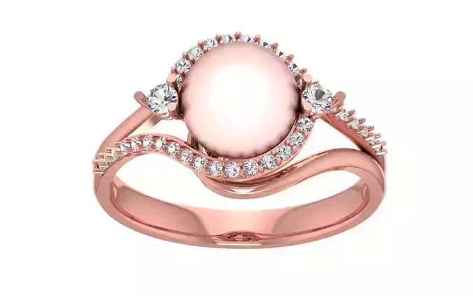 Women Pearl Ring 3dm STL OBJ FBX Render Details