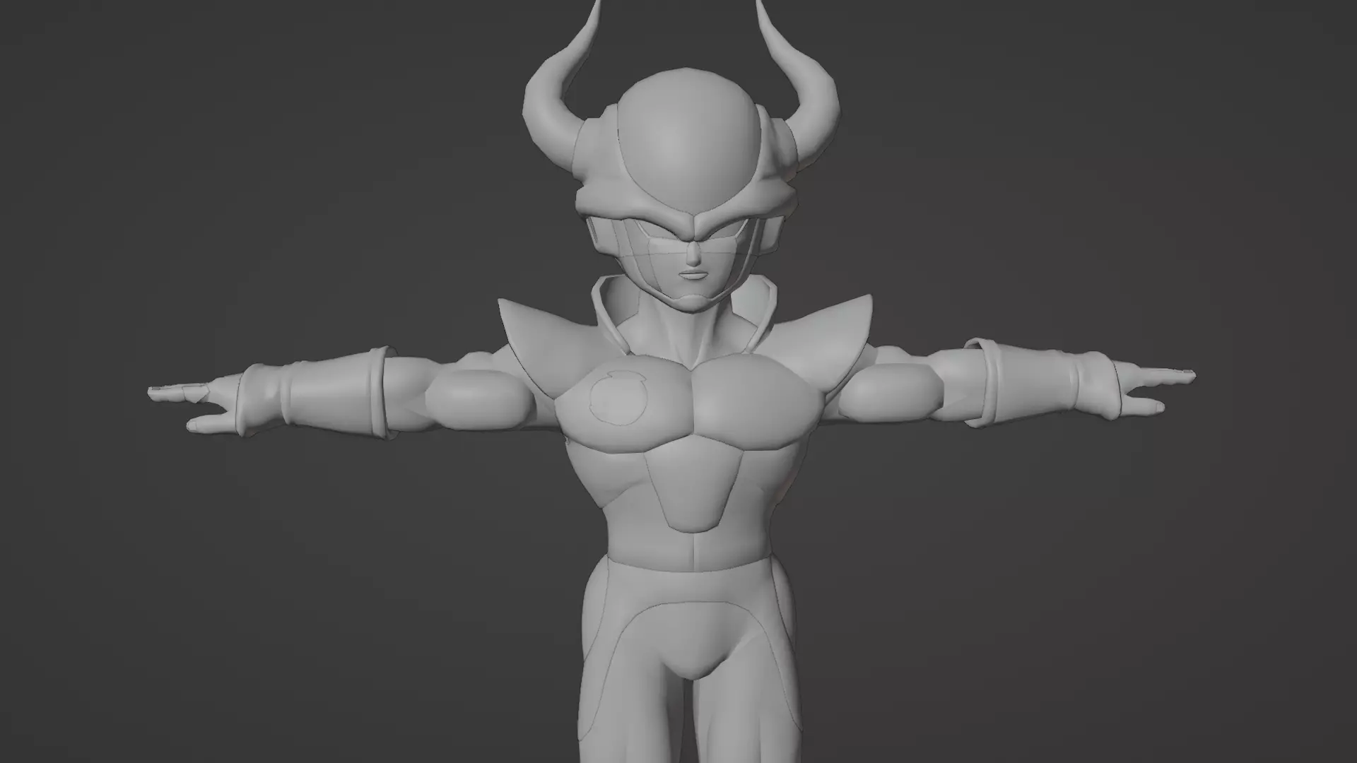 Freeza T pose Character Low-poly 3D model