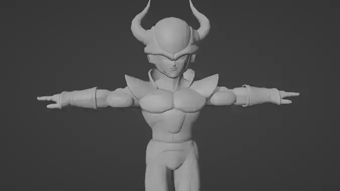 Freeza T pose Character Low-poly 3D model