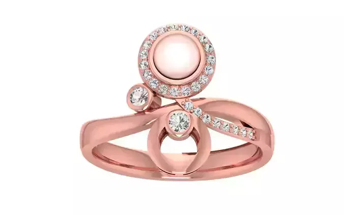 Women Pearl Ring 3dm STL OBJ FBX Render Details