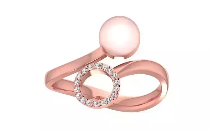Women Pearl Ring 3dm STL OBJ FBX Render Details