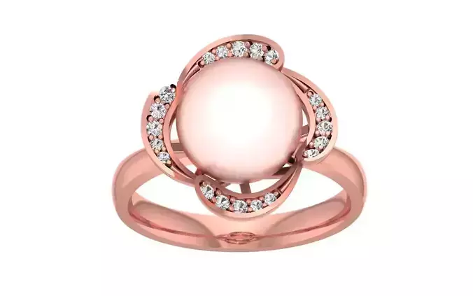 Women Pearl Ring 3dm STL OBJ FBX Render Details