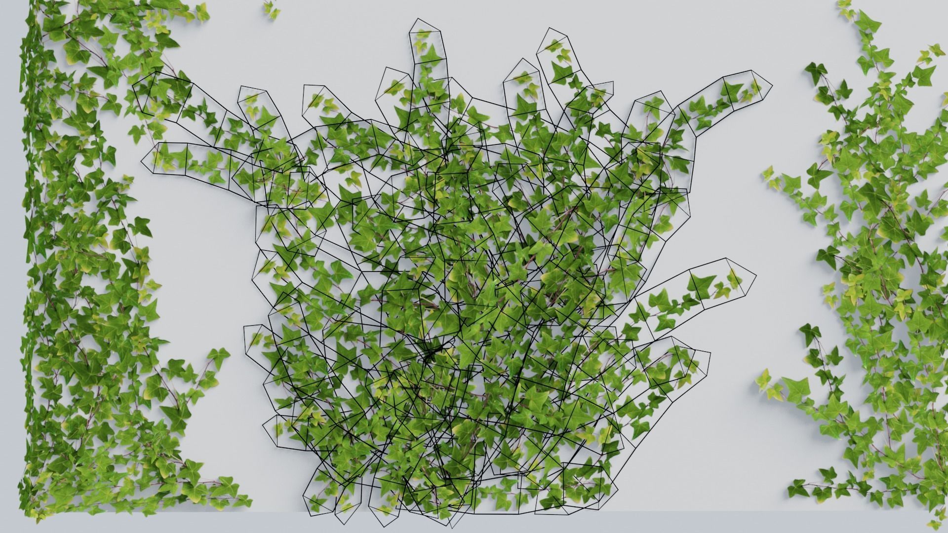 LowPoly Ivy wall Low-poly 3D model_6