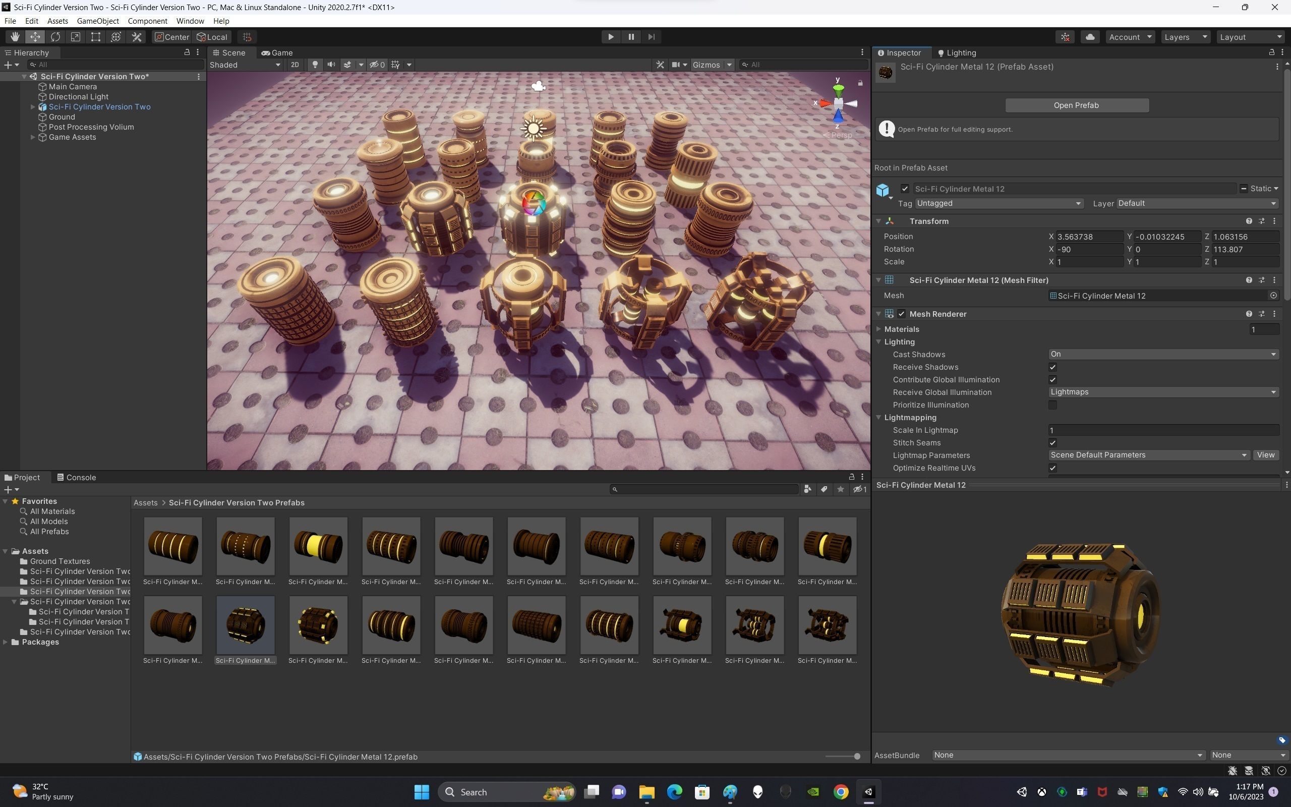 Sci-Fi Cylinder Version Two Low-poly 3D model_15
