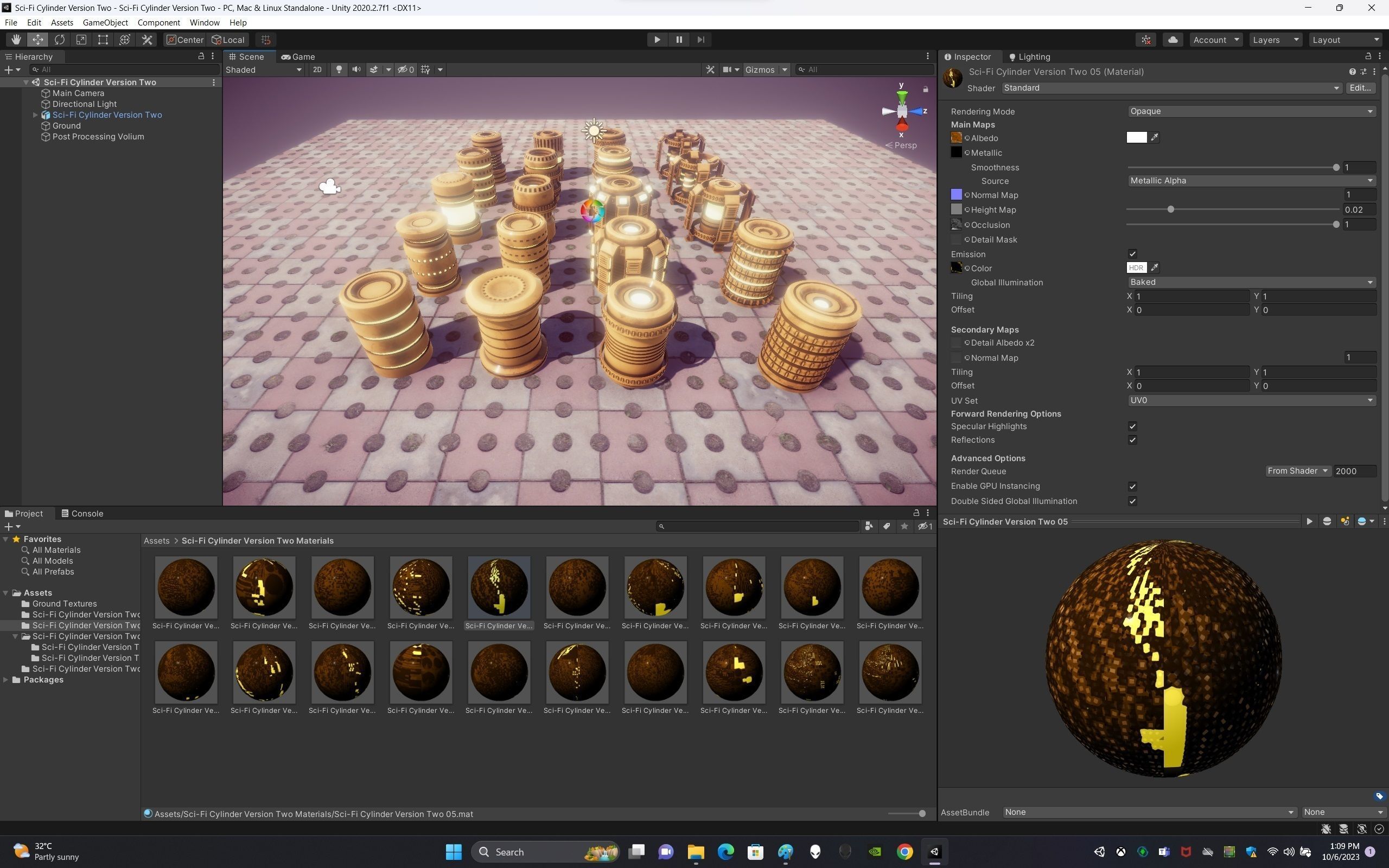Sci-Fi Cylinder Version Two Low-poly 3D model_14