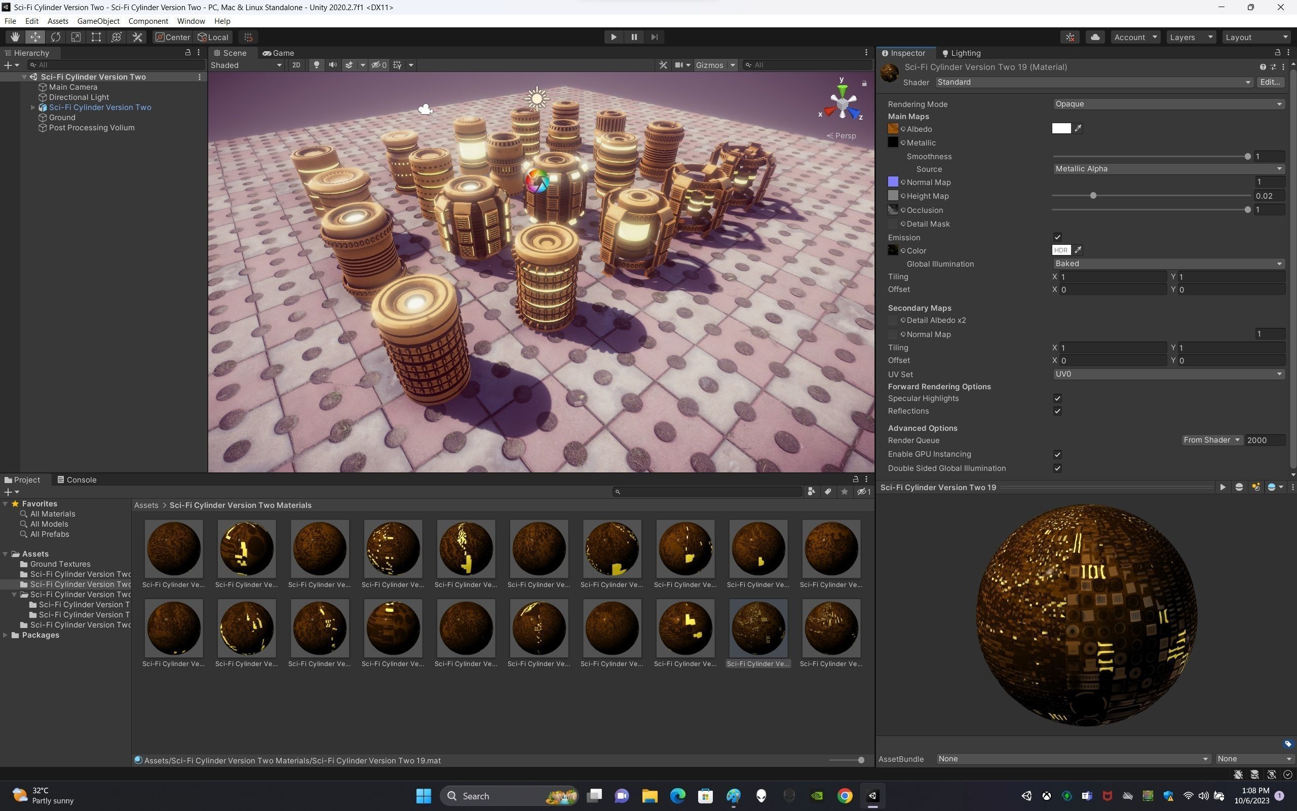 Sci-Fi Cylinder Version Two Low-poly 3D model_13
