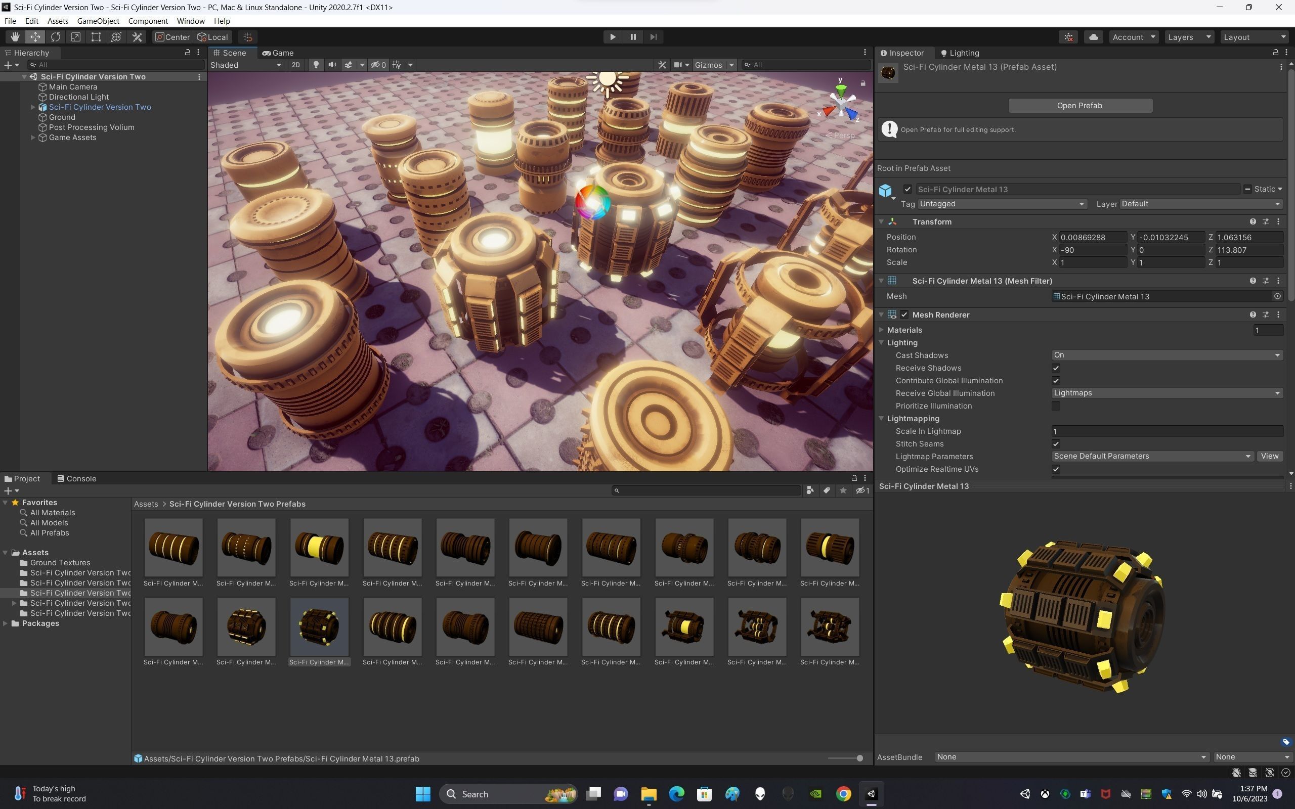 Sci-Fi Cylinder Version Two Low-poly 3D model_19
