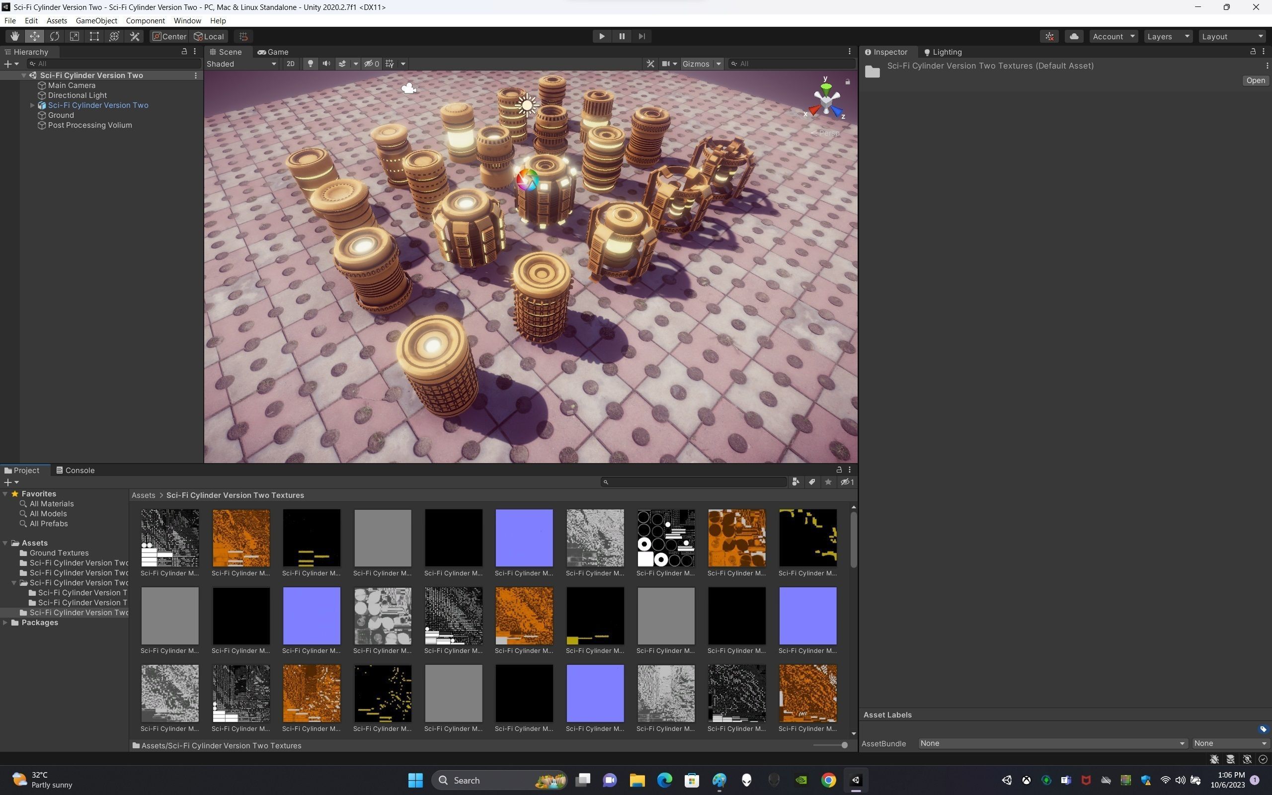 Sci-Fi Cylinder Version Two Low-poly 3D model_11