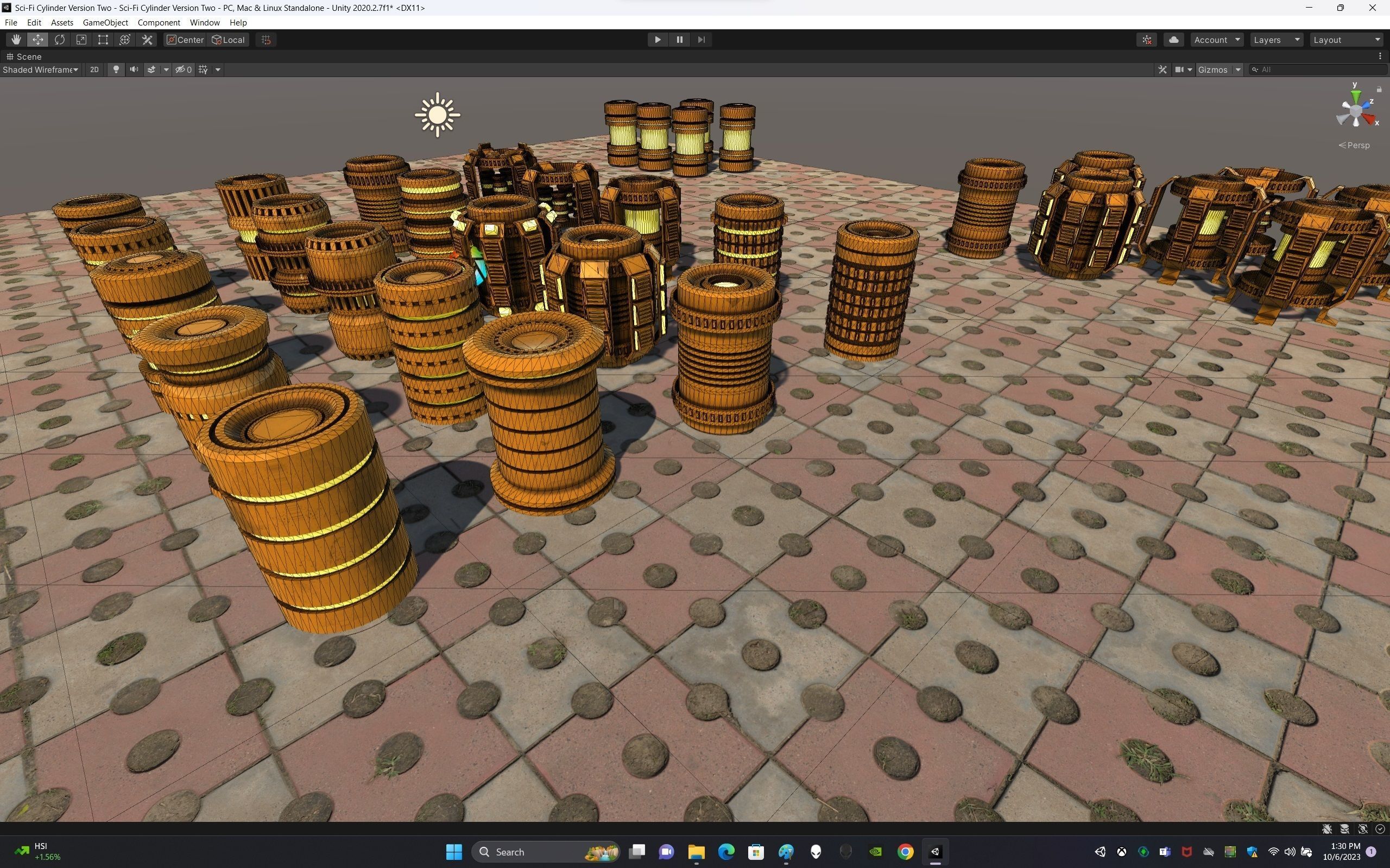 Sci-Fi Cylinder Version Two Low-poly 3D model_28
