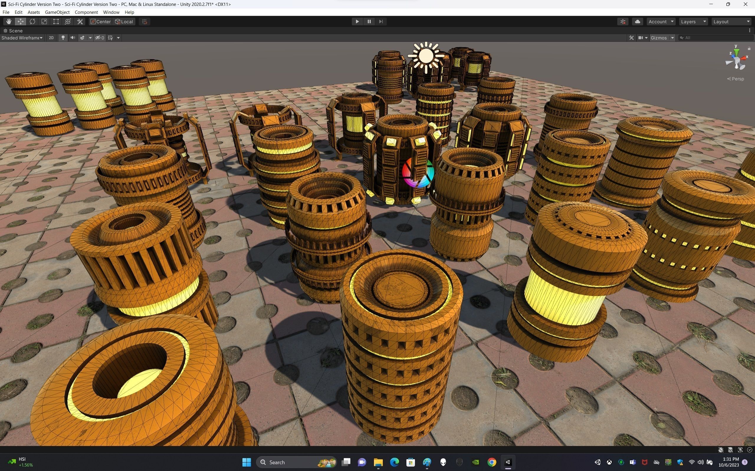 Sci-Fi Cylinder Version Two Low-poly 3D model_29