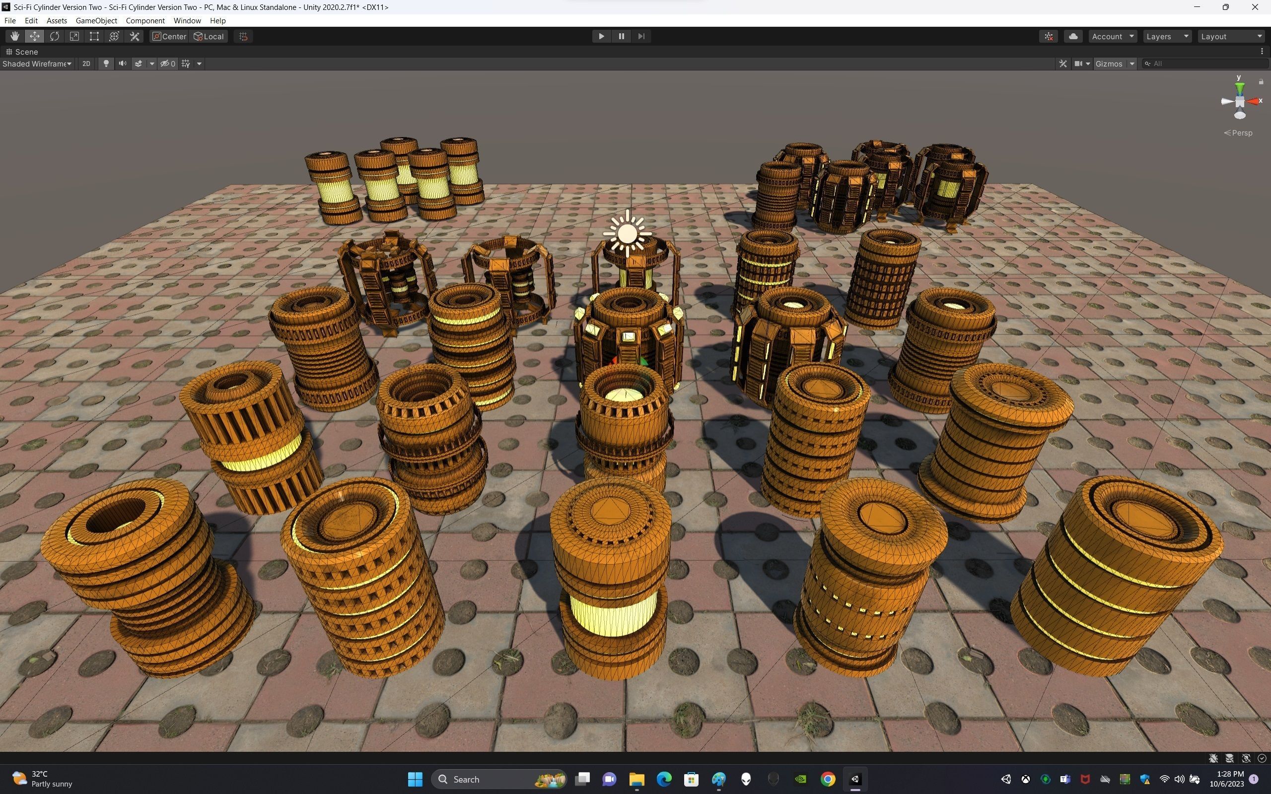 Sci-Fi Cylinder Version Two Low-poly 3D model_25