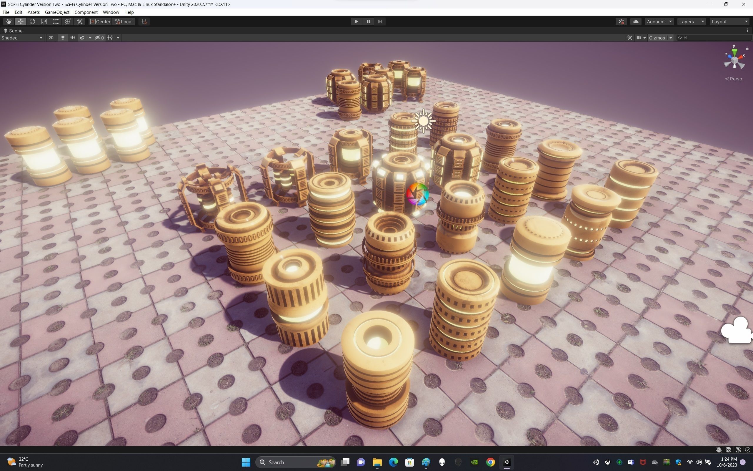 Sci-Fi Cylinder Version Two Low-poly 3D model_21
