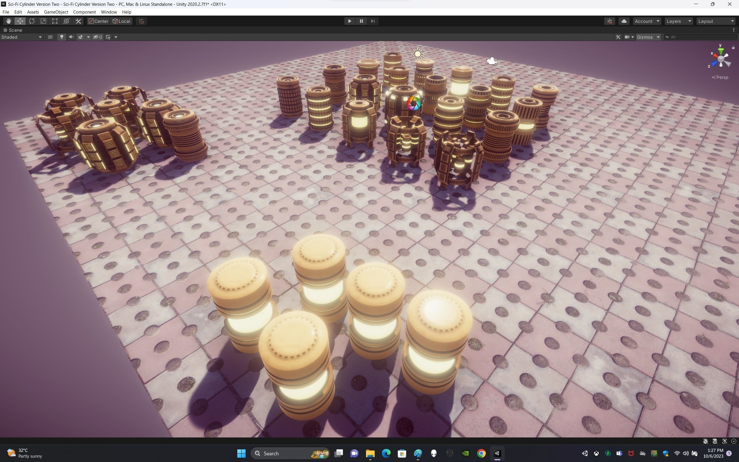 Sci-Fi Cylinder Version Two Low-poly 3D model_24