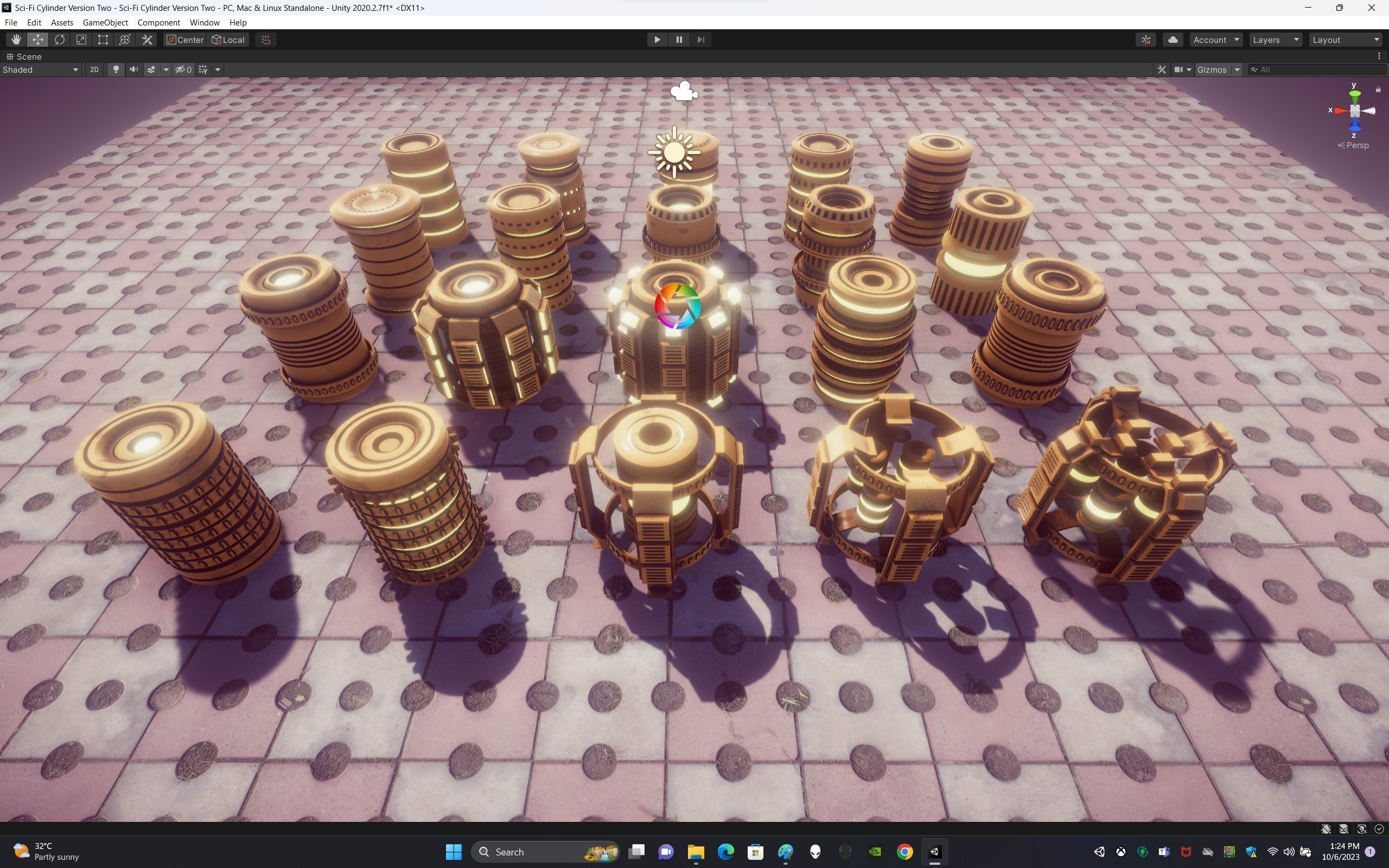 Sci-Fi Cylinder Version Two Low-poly 3D model_20