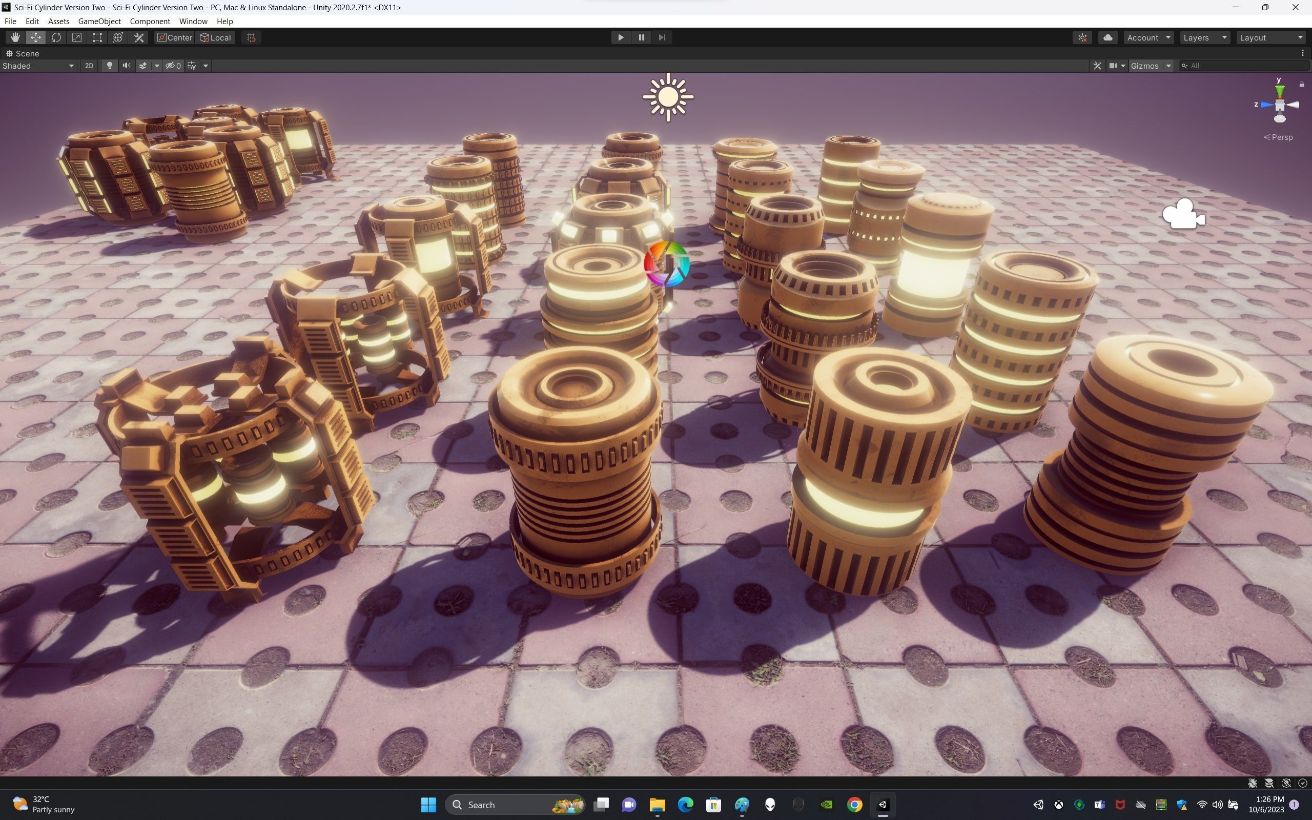 Sci-Fi Cylinder Version Two Low-poly 3D model_23