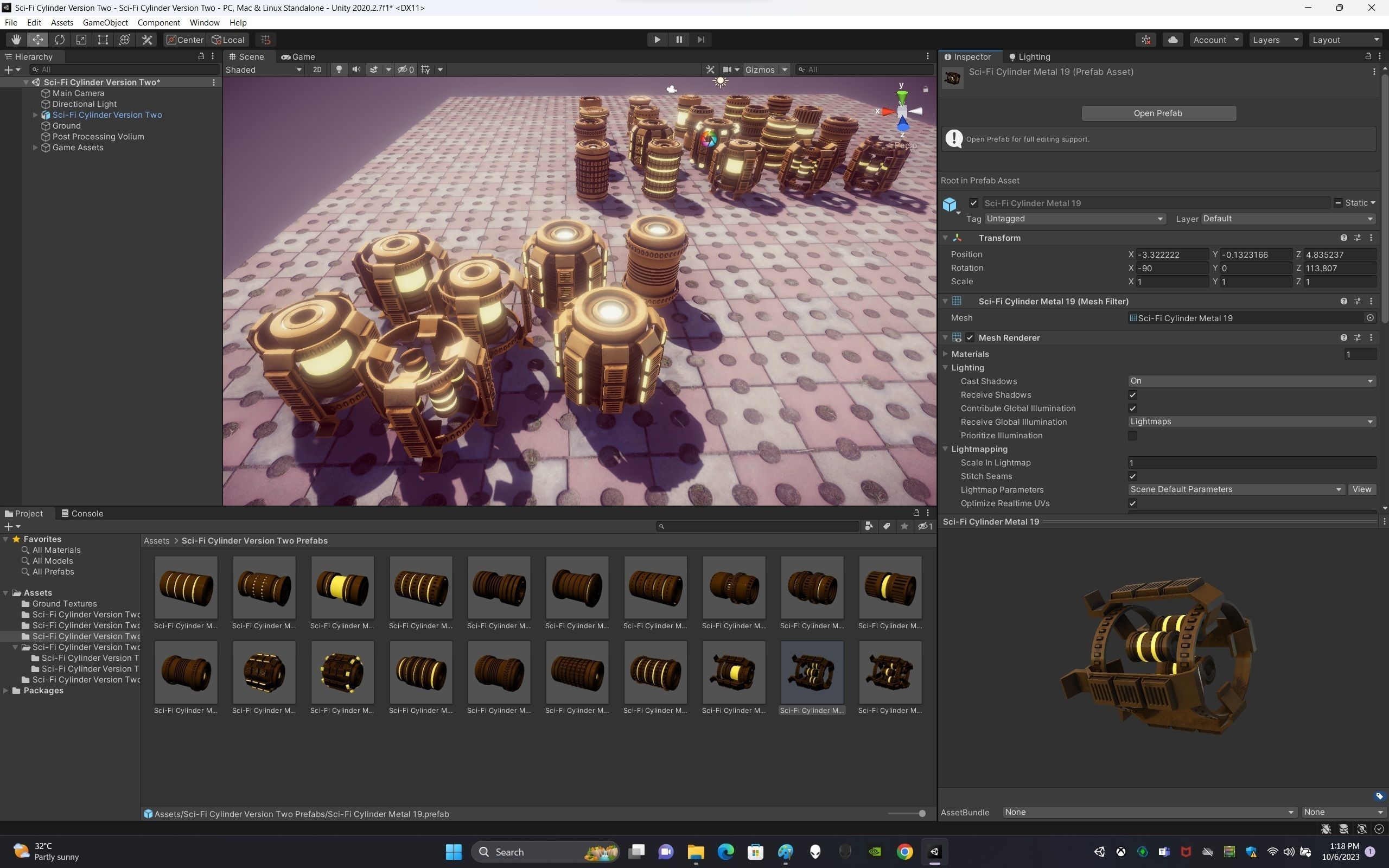 Sci-Fi Cylinder Version Two Low-poly 3D model_16