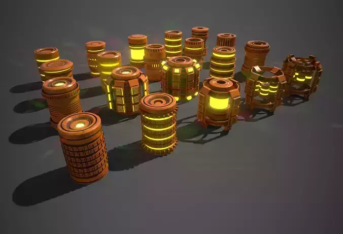 Sci-Fi Cylinder Version Two Low-poly 3D model