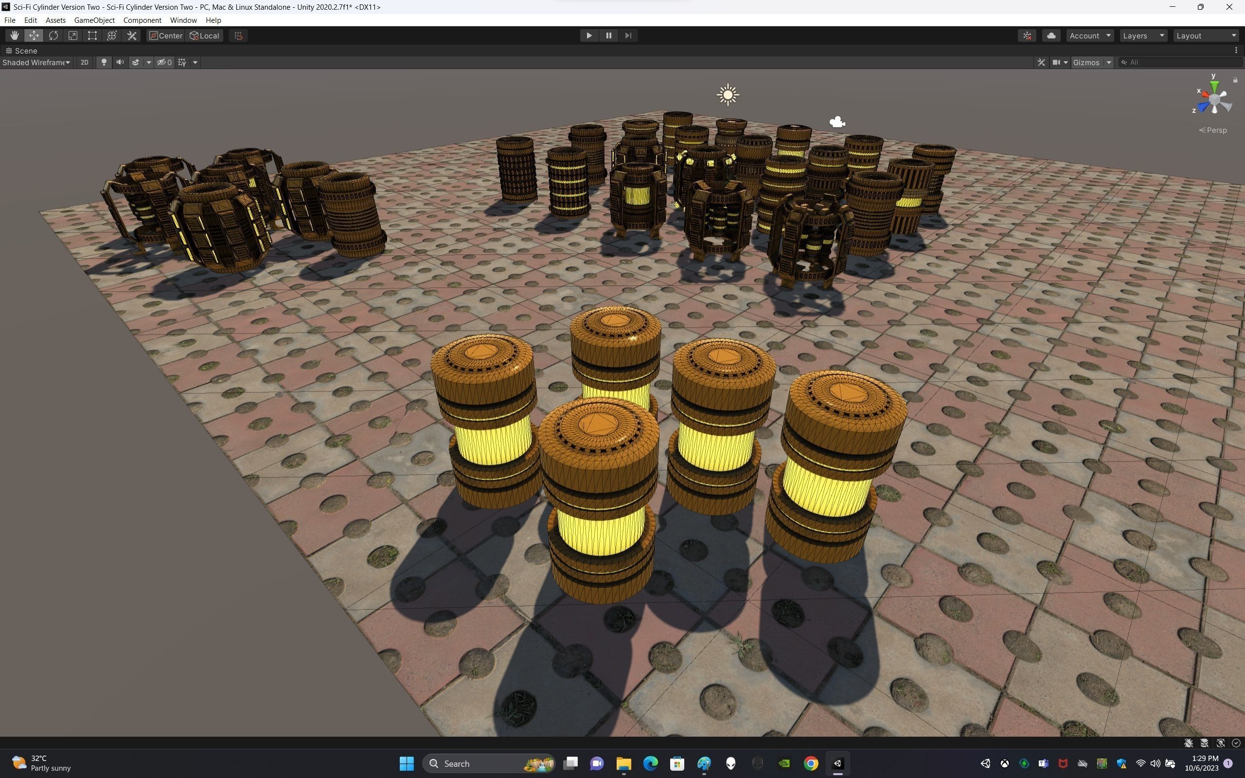 Sci-Fi Cylinder Version Two Low-poly 3D model_26
