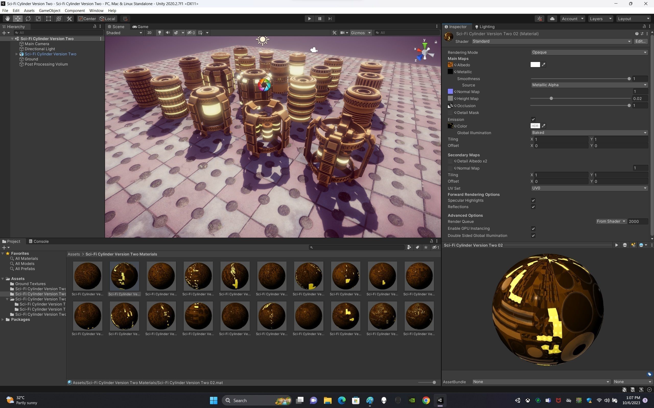Sci-Fi Cylinder Version Two Low-poly 3D model_12