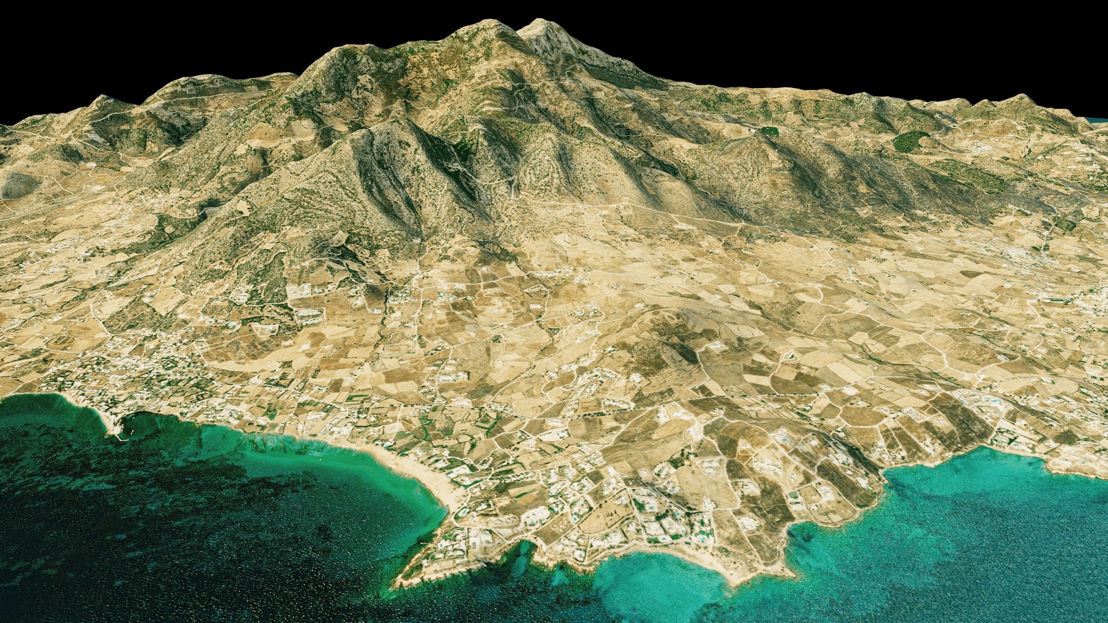 Paros island full 3d model terrain 3D model_4