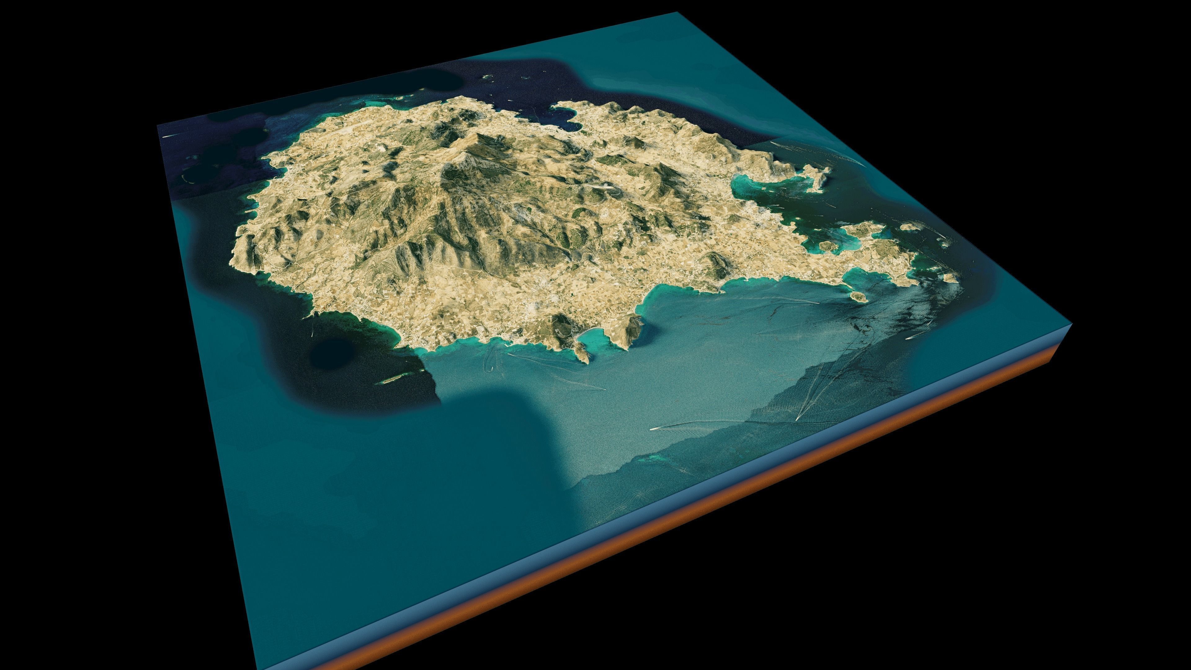 Paros island full 3d model terrain 3D model_1