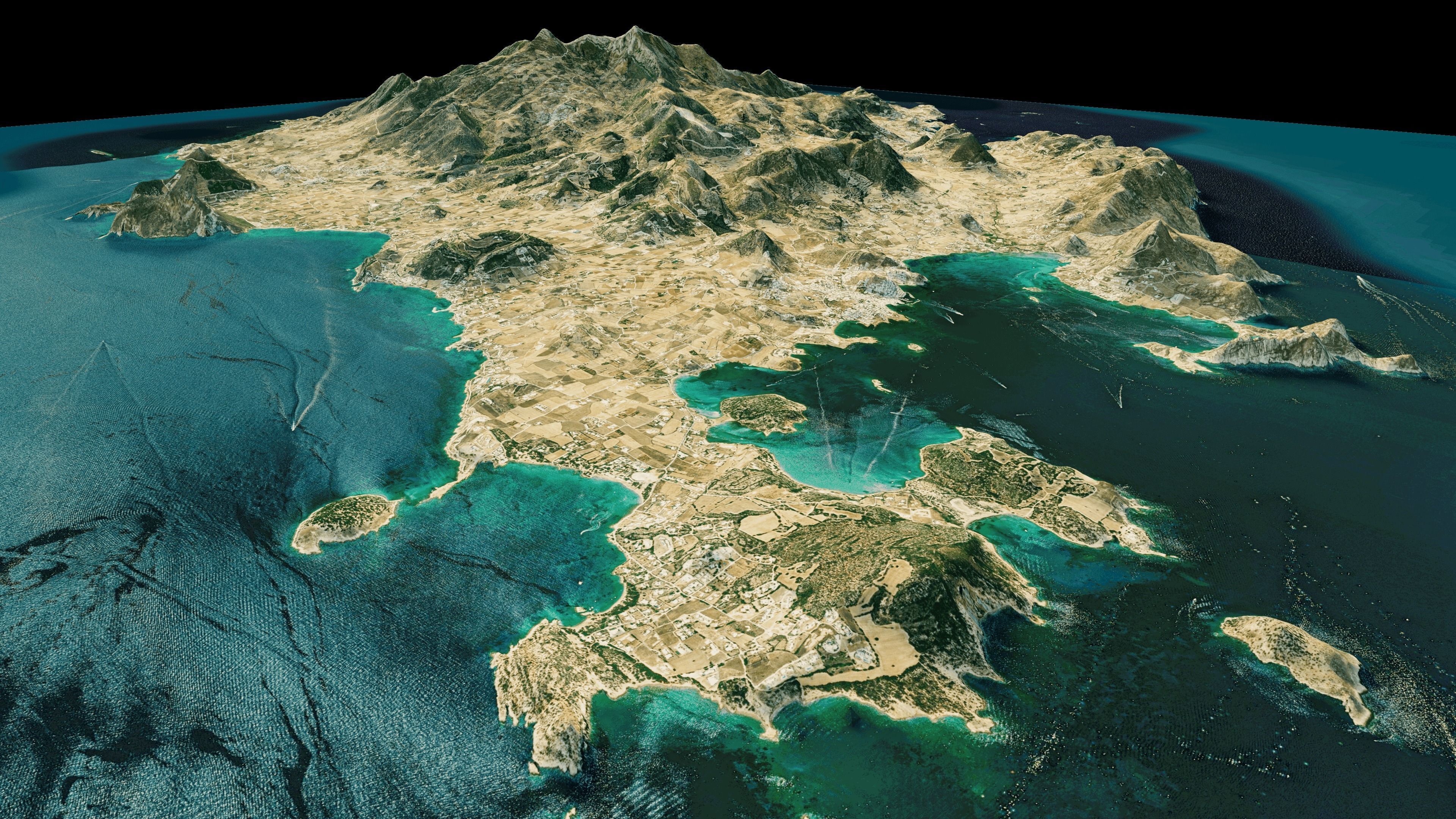 Paros island full 3d model terrain 3D model_8