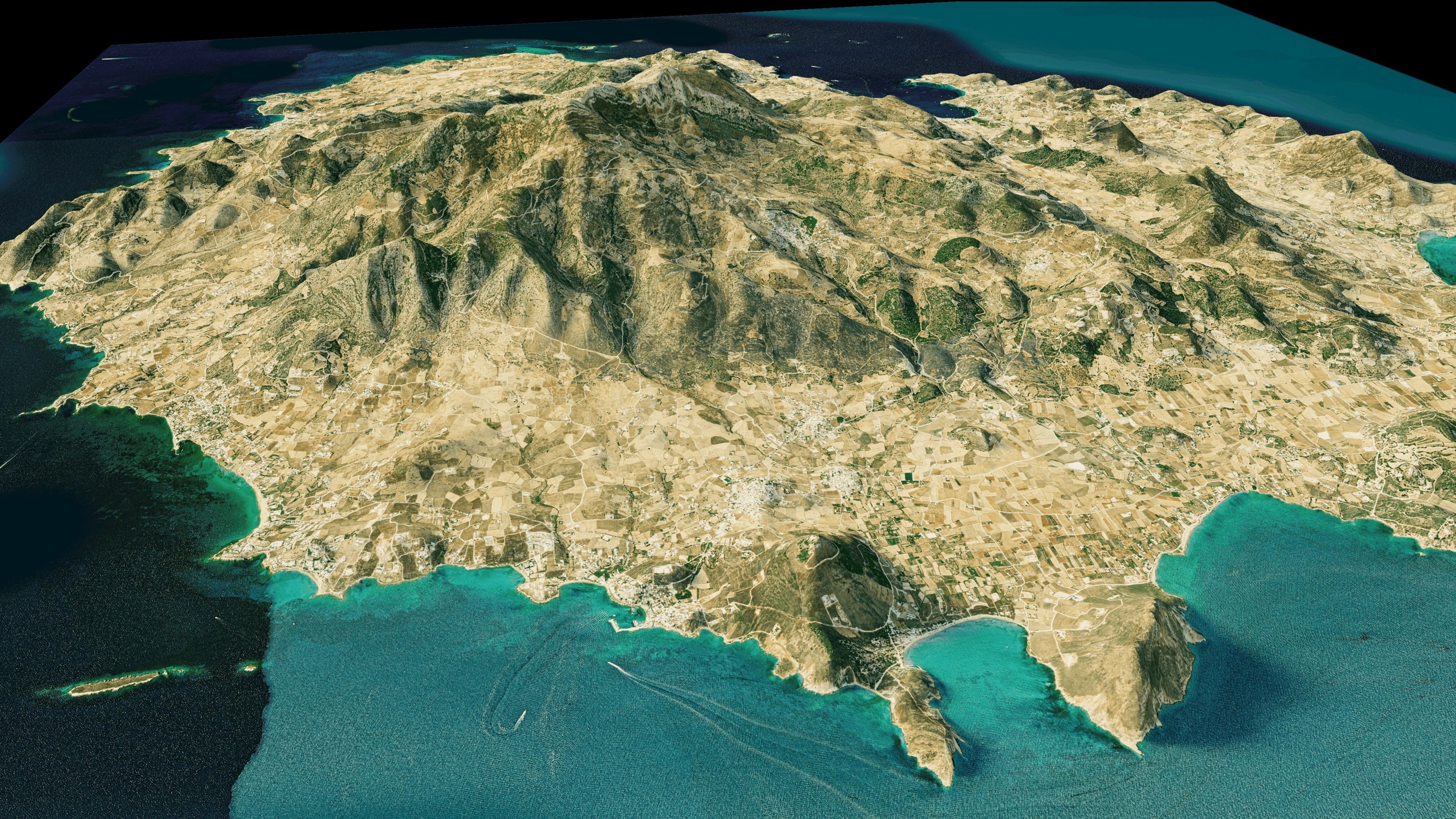 Paros island full 3d model terrain 3D model_2