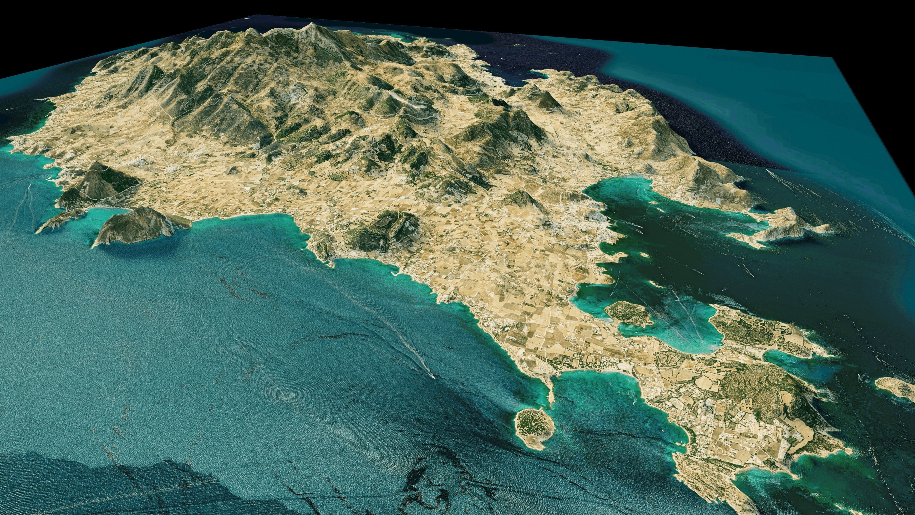 Paros island full 3d model terrain 3D model_7