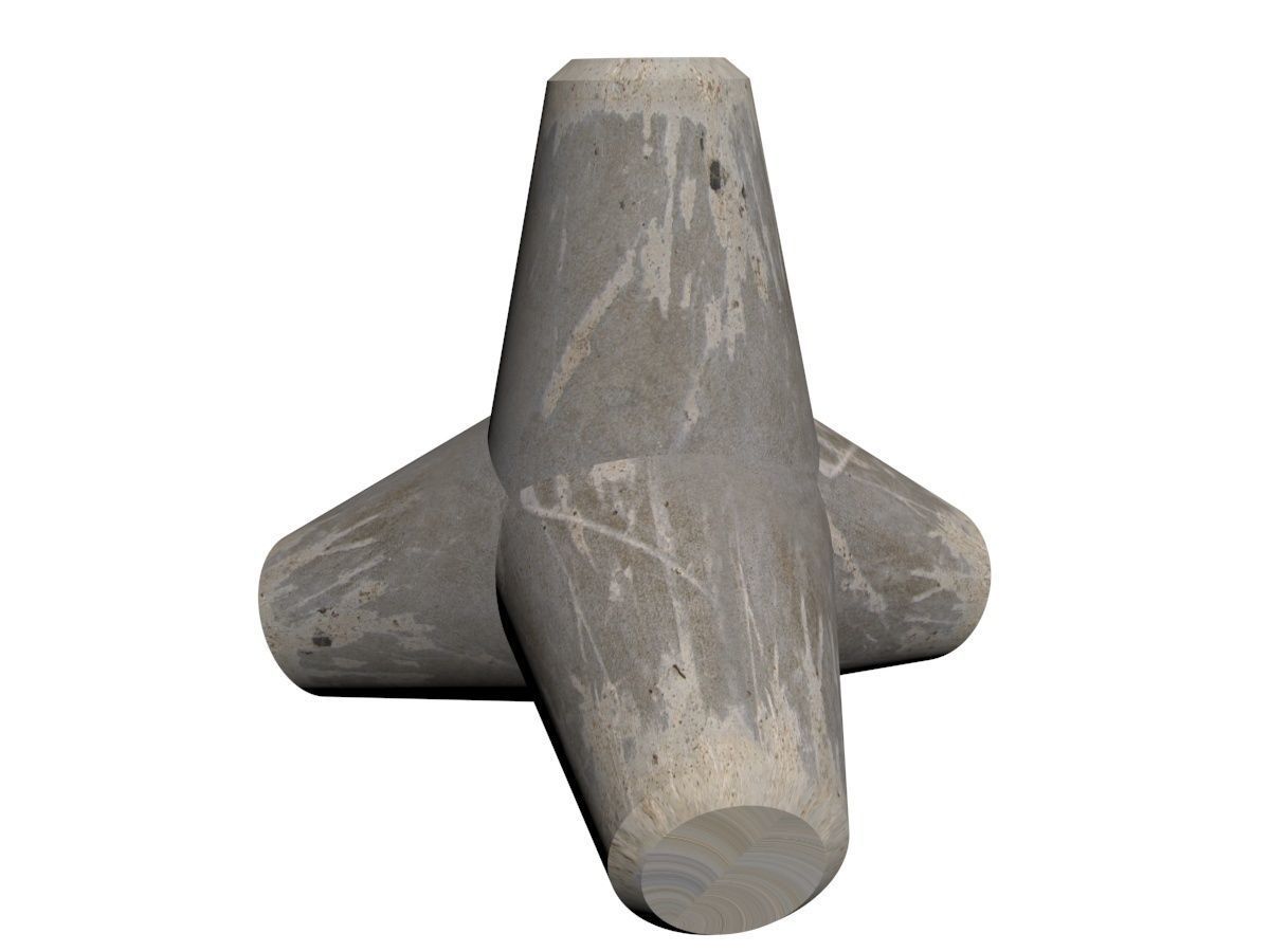 tripod block for protection against the sea  3D model_1