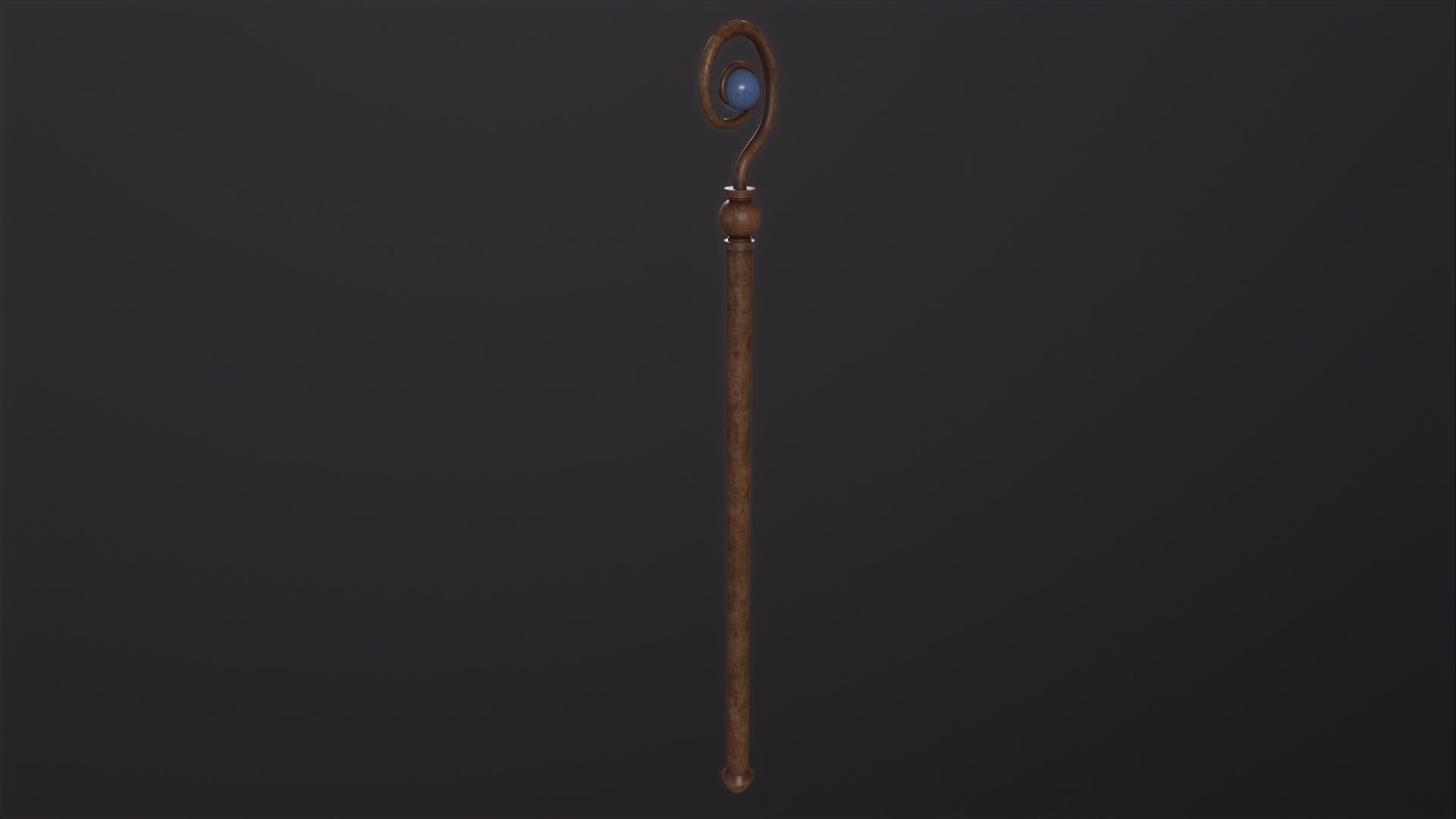 Medieval Staff 3D Model Low-poly 3D model_3