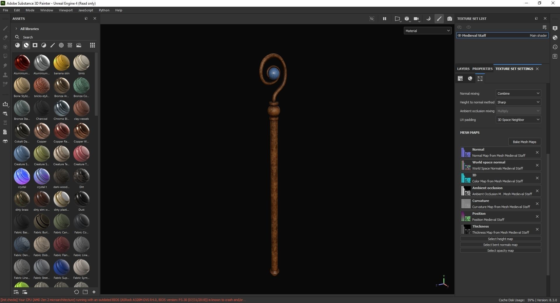 Medieval Staff 3D Model Low-poly 3D model_7