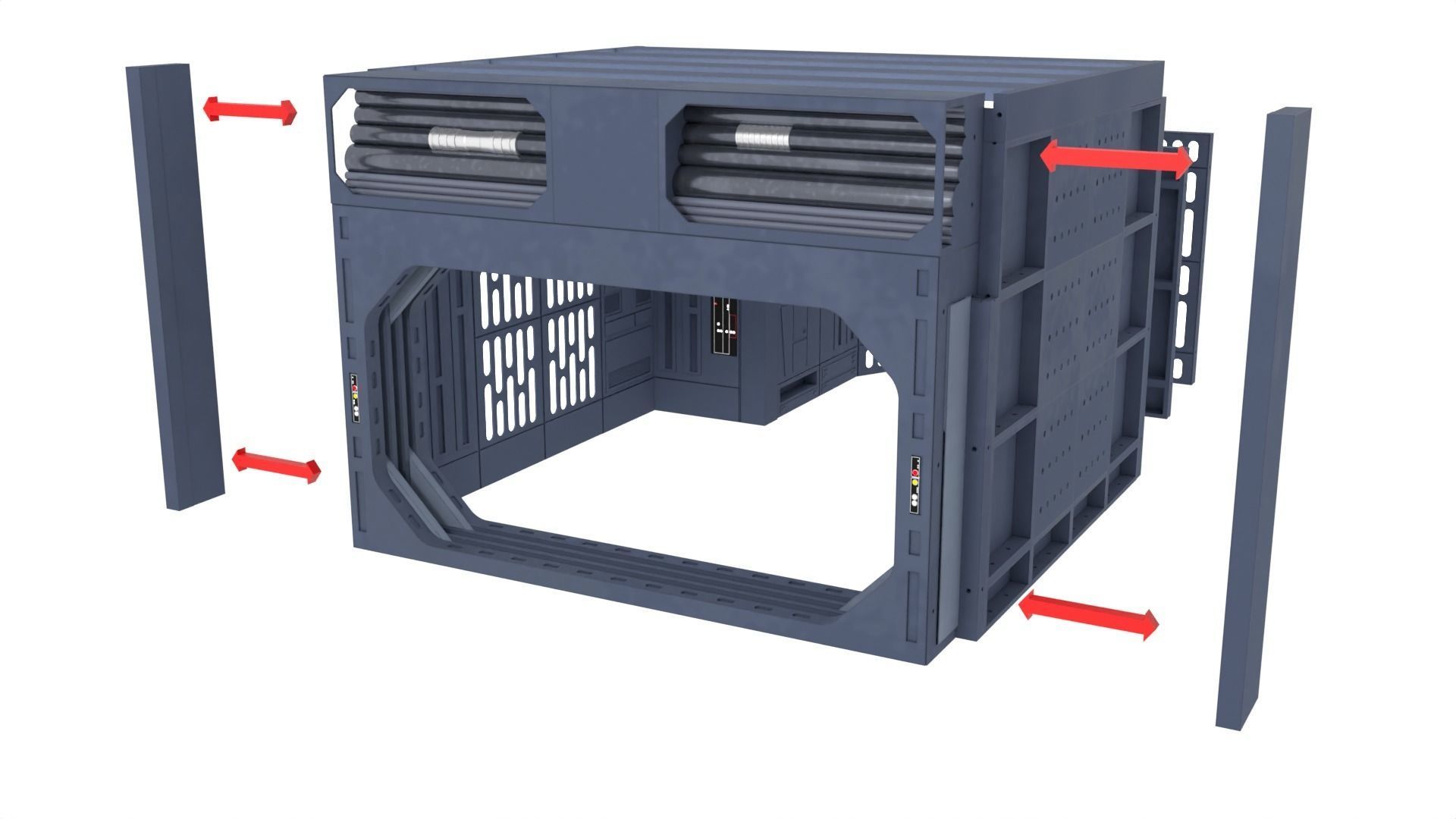 Set 1a - Death Star Vader vs Obi-Wan 1-6 scale Hottoys 3D Model Collection_39