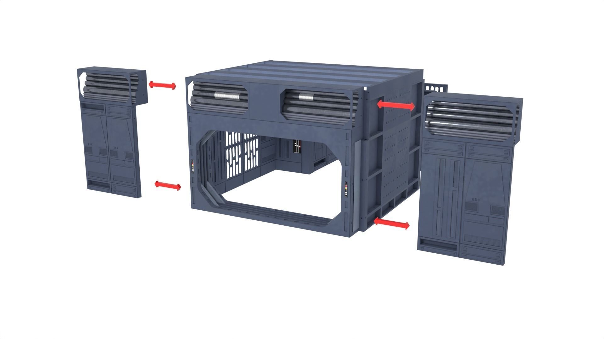 Set 1a - Death Star Vader vs Obi-Wan 1-6 scale Hottoys 3D Model Collection_28